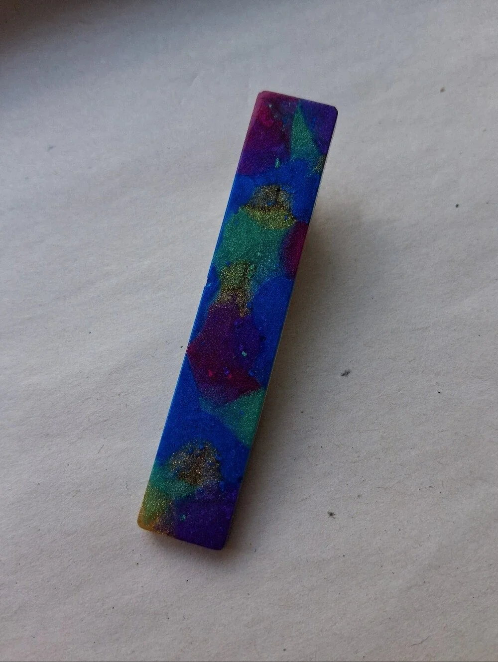 5/$25 Multicolor Resin Bar Hair Clip - Blue, Green, Purple
